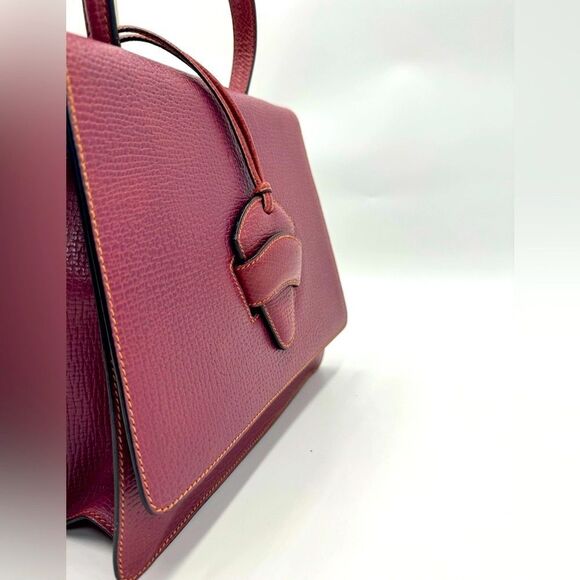 Auth Loewe Bordeaux Leather Barcelona Bag - Picture 2 of 15